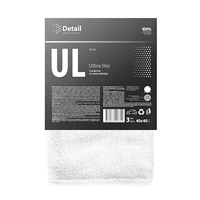 DT-0215 Detail Ultra Lite белая микрофибра 40х40см (3шт)