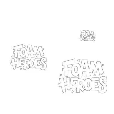 FHA049 Foam Heroes стикеры логотип Foam Heroes переводные, белые (3шт)