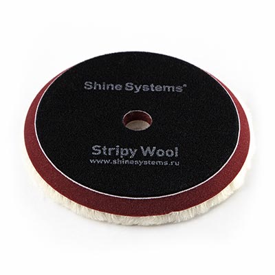 SS541 Shine Systems Stripy Wool Pad полировальный круг из стриженого меха, 155мм