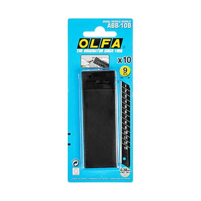 OL-ABB-10B OLFA Black MAX сверх острые лезвия сегментированные (10шт), 9х80х0.38мм