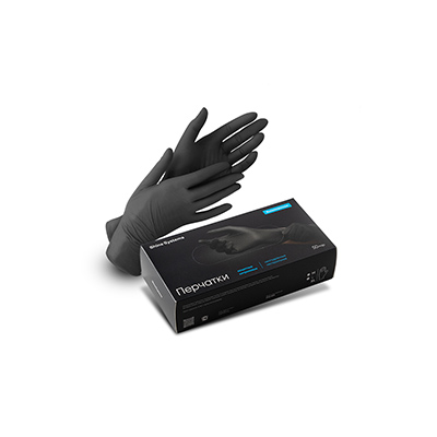 SS455 Shine Systems черные нитриловые перчатки размер L, 100шт