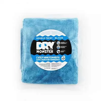Dry Monster Double Twisted XL микрофибра для сушки двухсторонняя голубая 50х80см, 1400г/м2