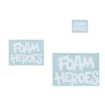 FHA049 Foam Heroes стикеры логотип Foam Heroes переводные, белые (3шт)