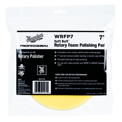 WRFP7 Meguiar's Rotary Foam Polishing Pad полировальник поролоновый полирующий (желтый), 178мм