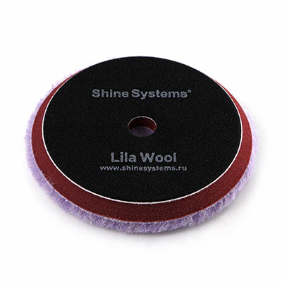SS566 Shine Systems Lila Wool Pad полировальный круг из лилового меха, 155мм