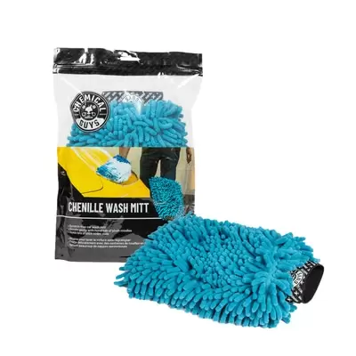 Chemical Guys Chenille Premium Wash Mitt микрофибровая варежка с длинным ворсом, синяя