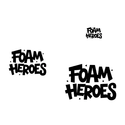 FHA048 Foam Heroes стикеры логотип Foam Heroes переводные, черные (3шт)