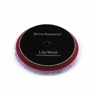 SS567 Shine Systems Lila Wool Pad полировальный круг из лилового меха, 130мм