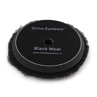 SS539 Shine Systems Black Wool Pad полировальный круг из черного меха, 155мм
