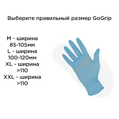 GoGrip Mercator износостойкие нитриловые перчатки удлиненные, цвет синий M, 50шт