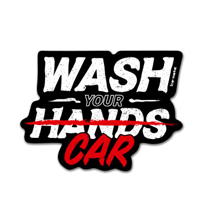 1CMSt11 Wash Your Car стикер водостойкий матовый, 8.0x6.0см