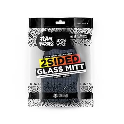 FHA035 Foam Heroes 2Sided Glass Mitt двусторонняя варежка для очистки стекол 17х23см, 440г/м2 