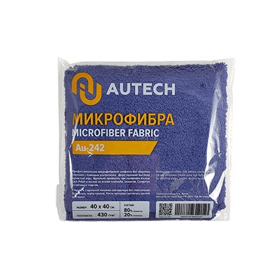 Au-242 Autech микрофибровая салфетка пурпурная 40х40см, 430гр/м2
