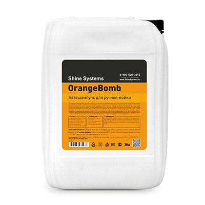 SS772 Shine Systems OrangeBomb Shampoo шампунь для ручной мойки автомобиля, 20л
