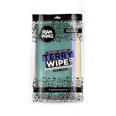 FHA027 Foam Heroes Terry Wipe универсальная двусторонняя микрофибра без оверлока 35х35см (9шт)
