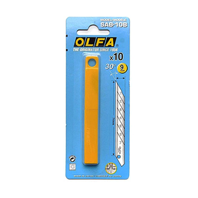 OL-SAB-10B OLFA лезвия сегментированные для графических работ (10шт), 9х80х0.38мм
