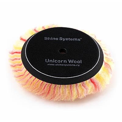SS532 Shine Systems Unicorn Wool Pad полировальный круг из цветного меха, 130мм